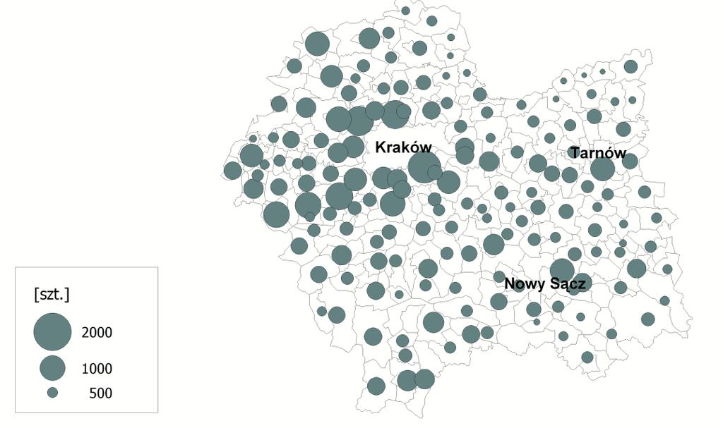Gmina Iwanowice Schemat: Zmiany w liczbie ludności w gminach wiejskich Małopolski w latach 1995-2007 (źródło: Górz B., Uliszak R.
