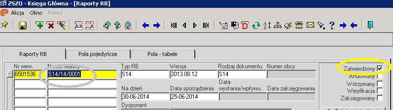 raportu, uzupełniają się automatycznie po wybraniu polecenia [2-Generuj] w zakładce