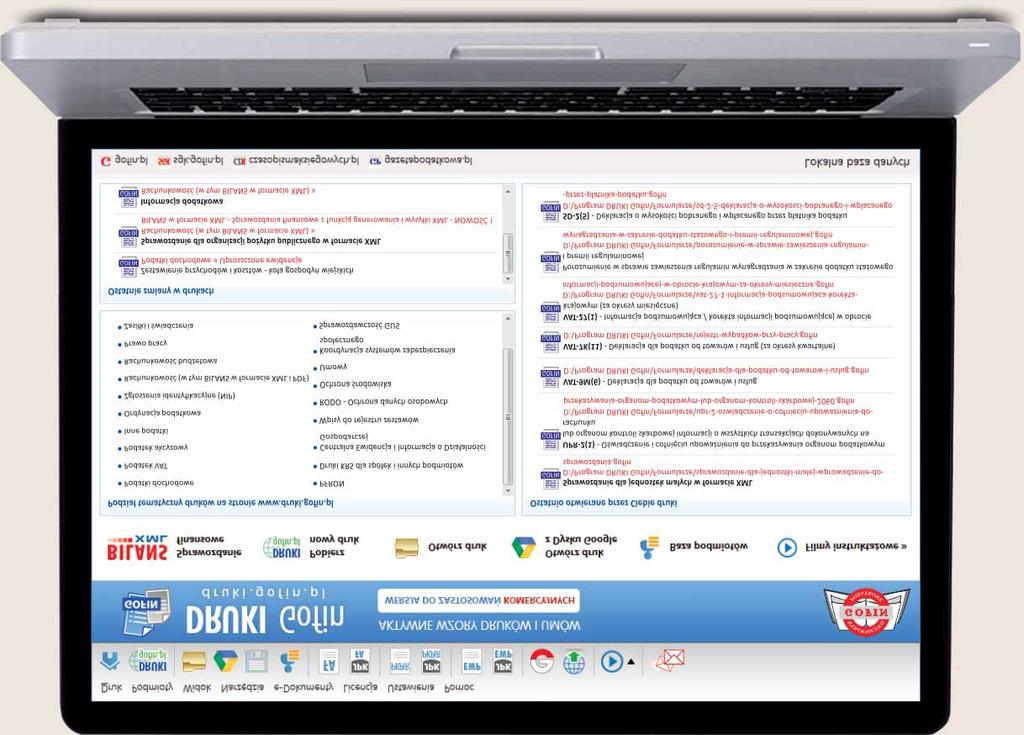 Automatyczne obliczenia w drukach, zapisywanie plików w komputerze Sprawdzanie dostępności nowej wersji druku Gofin Dostęp do przykładów wypełnienia wybranych druków Newsletter