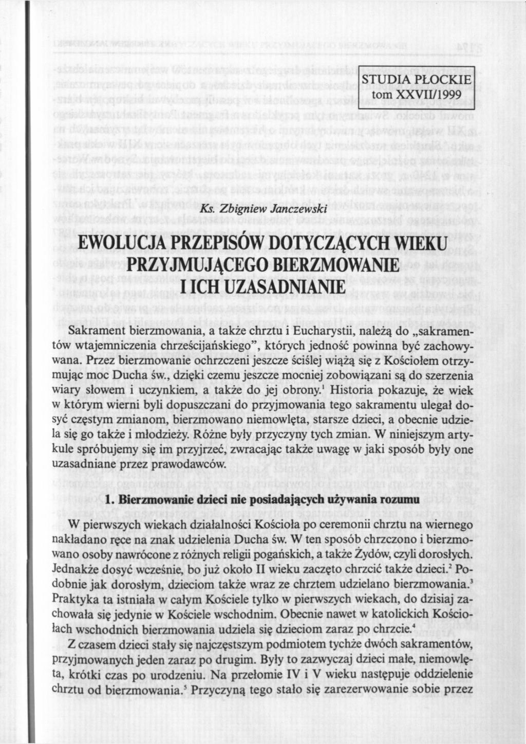 STUDIA PŁOCKIE tom XXVII/!999 Ks.