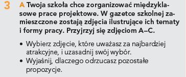 Wypowiedź ustna Wypowiedź na podstawie materiału stymulującego i odpowiedzi na cztery pytania.