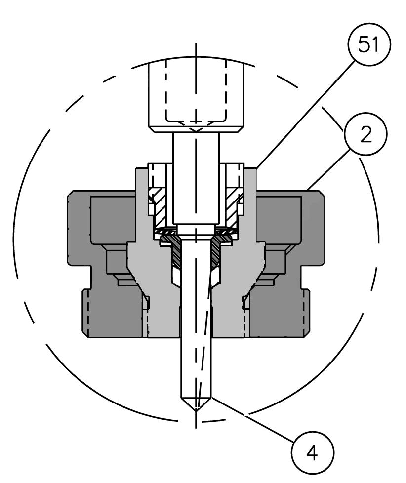 Ilustracja 5. Opcjonalny zespół gniazdo-zawieradło o małej przepustowości Baumann 151 E1246 Table 6. Plug and Seat Ring for Baumann 151 Trim KEY NO.