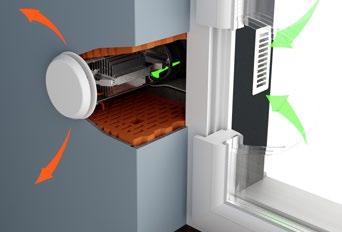 Nawietrzak z grzałką Ogrzane świeże Urządzenie wyposażone w radiator, który podgrzewa wpływające do budynku.