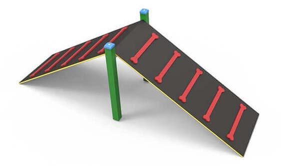 PALISADA wysokość: 111 cm, szerokość: 91 cm, długość: 320 cm, elementy konstrukcyjne: słupy nośne o profilu 80x80 mm, stal malowana proszkowo, podesty: sklejka antypoślizgowa, elementy ozdobne: płyta