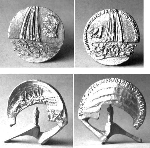 21 Instytutu Józefa Piłsudskiego. Medal przedstawia centralnie uniesione szable, obok podobizna Marszałka Józefa Piłsudskiego, niżej ułani w bitewnym pędzie.