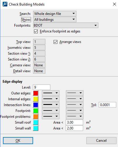 Nowe narzędzia w oprogramowaniu TerraScan (Terrasolid) Enforce footprint as Edges zapewnia że modele są automatycznie docinane do obrysów Footprint problems kolor pomarańczowy sygnalizuje błędny