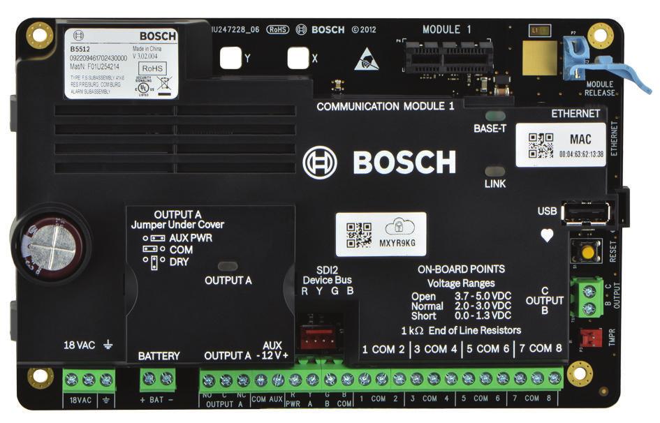 Systemy alarmowe włamania Panele sterowania B3512 Panele sterowania B3512 www.boschsecurity.