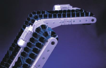 Przenośnik łamany aluminiowy GAL - 60 - K - W z taśmą z falbanami Przenośnik GAL-60-K-W posiada ramę składającą się z części poziomej i wznoszącej.