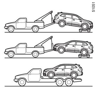 HOLOWANIE: holowanie niesprawnego pojazdu (3/4) Pojazdy z 4 kołami