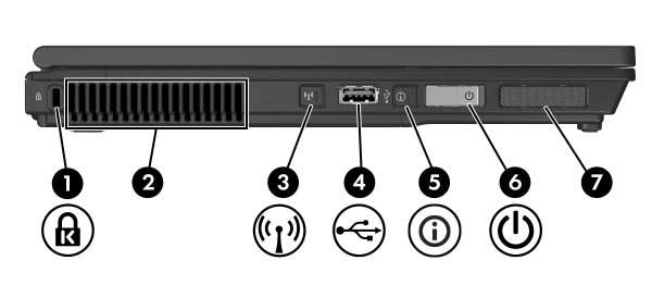 z lewej strony komputera 1 Gniazdo kabla zabezpieczającego Ä Umożliwia przymocowanie do komputera opcjonalnego kabla zabezpieczającego.