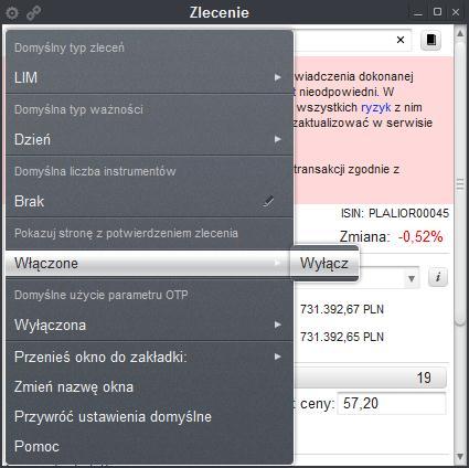 Rys. 57. Przykładowy komunikat potwierdzający przyjęcie zlecenia do realizacji. 4.