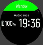 Możesz automatycznie wznowić rejestrowanie, gdy ponownie zaczniesz się ruszać, albo wznowić ręcznie z poziomu ekranu podręcznego, naciskając prawy górny przycisk. 4.6.