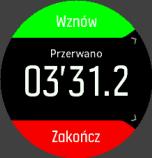 Ikona serca (tętna) miga w kolorze szarym podczas wyszukiwania, a po znalezieniu sygnału zmienia kolor na czerwony w przypadku używania czujnika tętna lub zielony w przypadku używania optycznego