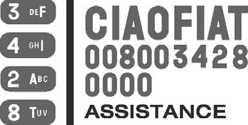 ASSISTANCE CIAOFIAT UWA GA Usługi Assistance CIAOFIAT są zapewnione dla Klienta przez 24 godziny na dobę przez wszystkie dni w roku.
