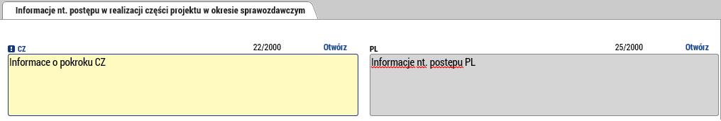 Zakładka: Opis W tej zakładce należy ogólnie opisać postęp realizacji projektu. Zakładka: Przychody W tej nieobowiązkowej zakładce można wypełnić przychody, o ile są wykazywane.