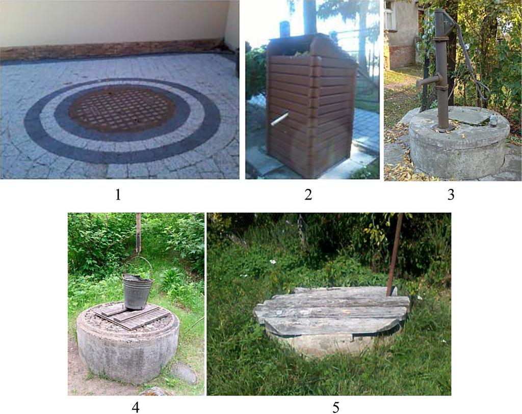 Rys. 1. Punkty badawcze: 1, 2, 3 Smardy Dolne, 4, 5 Krzywiczyny (fot. Rafał Maras) azot azotanowy: metodą spektrometrii absorpcyjnej cząsteczkowej (fotokolorymetria) według normy PN-87/C-04576.