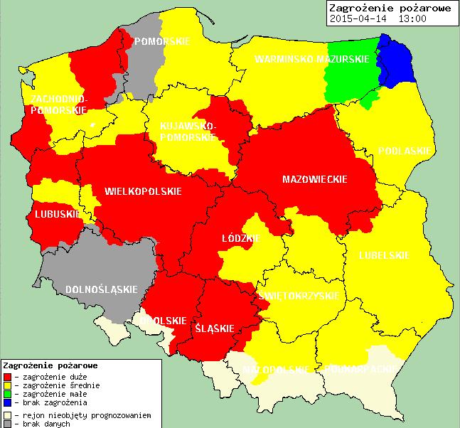 wody na głównych rzekach