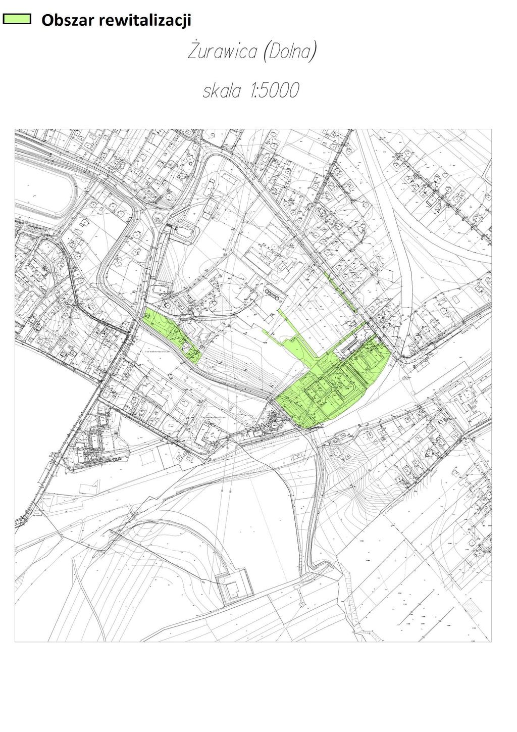 Mapa nr 5 Teren zdegradowany dla obszaru nr 1 - Żurawica Dolna