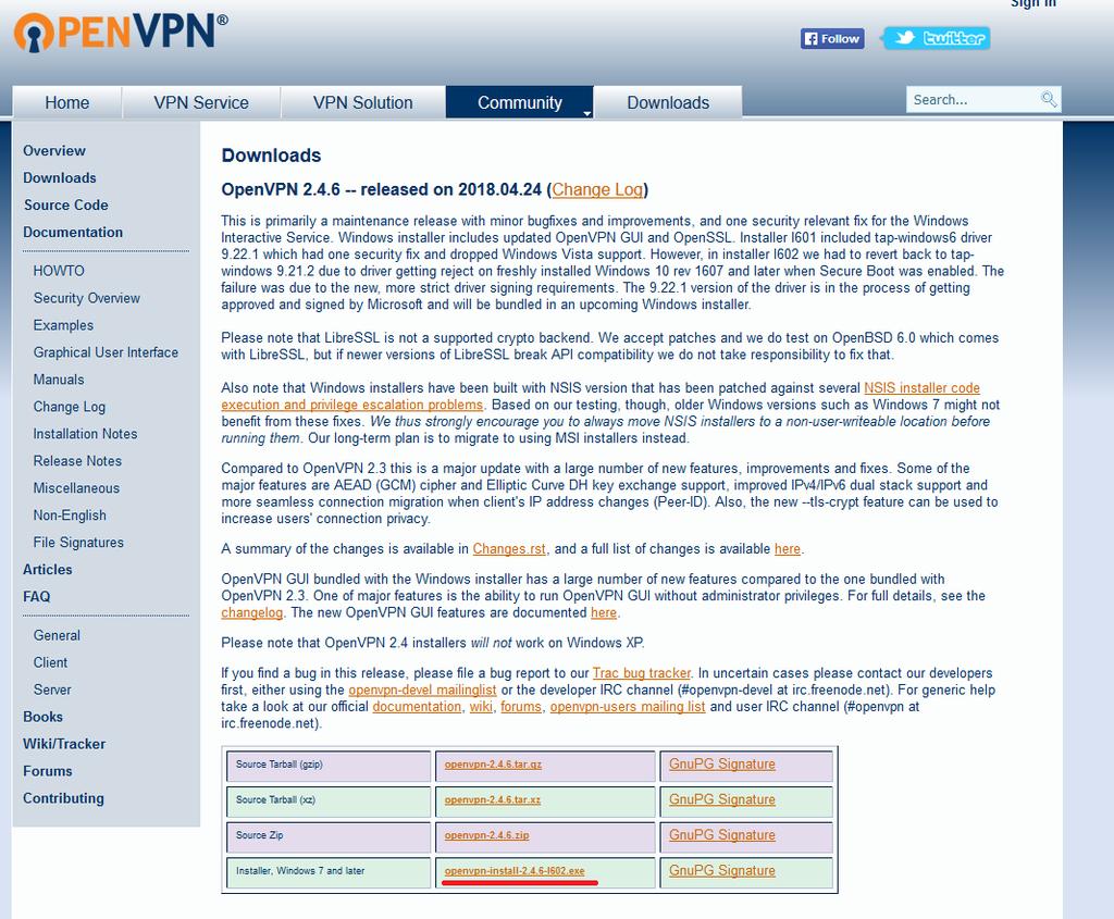 2. Wymagane oprogramowanie dla klienta Na komputerze z systemem Windows należy zainstalować oprogramowanie openvpngui, które można znaleźć na stronie https://openvpn.net/index.