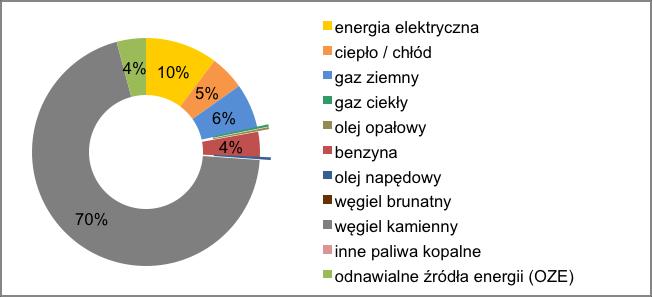 Struktura wykorzystanych nośników energii została przedstawiona na wykresie nr 10.