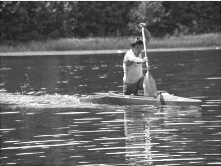 DOES PADDLING IN CANOES CAUSE... 357 Figure 1. A competitor while paddling a canoe. Source: own study.