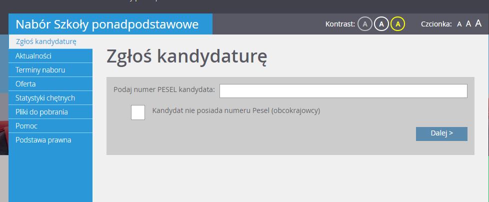 Kandydaci, którzy nie posiadają numeru PESEL mogą