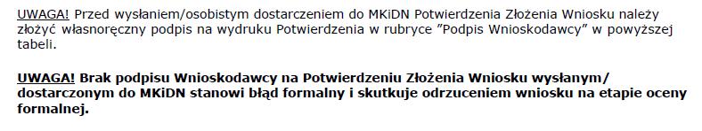 Wyślij pocztą bądź dostarcz osobiście Potwierdzenie Złożenia Wniosku oraz nośnik elektroniczny z portfolio do 300 MB!