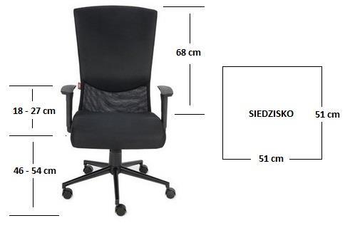 21. Fotel obrotowy Wyposażony w regulowane podłokietniki oraz mechanizm Tilt. Ergonomiczne profilowane oparcie oraz obszerne siedzisko zapewniające odpowiedni komfort pracy.