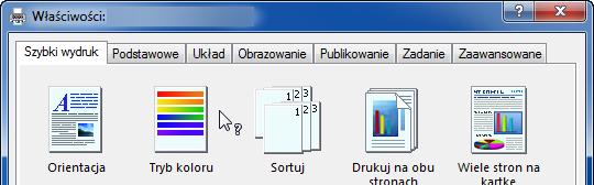 Drukowanie > Drukowanie z aplikacji Pomoc sterownika drukarki W sterowniku drukarki dostępna jest Pomoc.