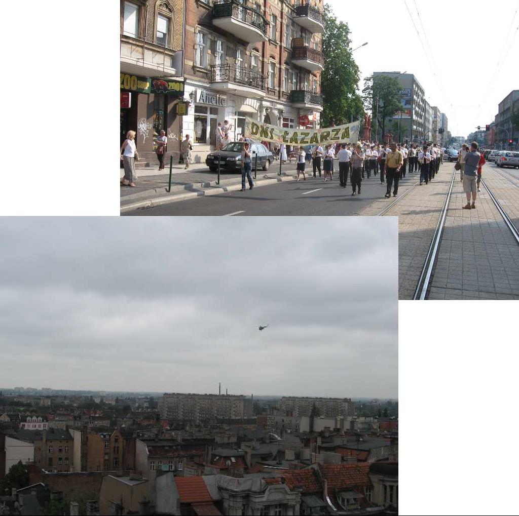 C Z E R W I E C / JUNI / JUNE Erazma Marianny Dominika Pelagii Justyny Anety Dzień Ojca Wandy 0 Lucyny Cyryla Parada Łazarska / panorama Łazarza z lotu ptaka (wieŝa kościoła Św.