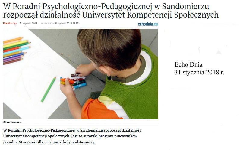 Uzasadnienie zgłoszenia: Uniwersytet Kompetencji Społecznych stanowi wartościową formę pracy z uczniem wymagającym wsparcia, a także możliwość wzbogacania wiedzy fachowej pedagogów, psychologów,