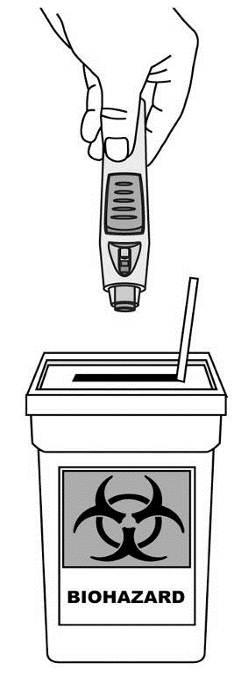 Wyrzucić wstrzykiwacz (patrz rysunek 10) Wstrzykiwacz należy wyrzucić do pojemnika na odpadki.