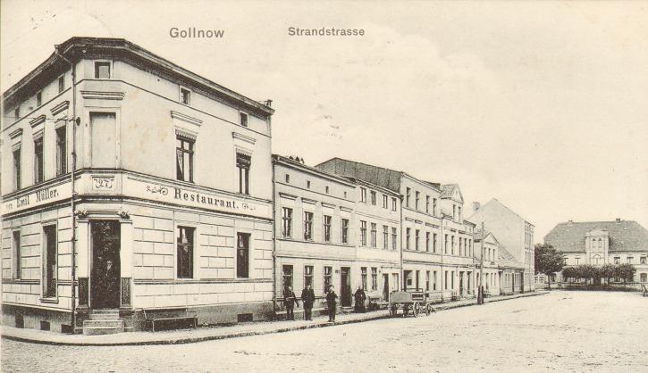 Il. 55. Restauracja Emila Müllera na rogu Strandstrasse (ul. Nadrzeczna) i Schifferstrasse (ul. Matejki). 76 W 1913 r. pojawia się destylarnia Alberta Königa. W 1902 r. Albert König przy ul.
