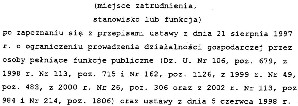 W czêœci A oœwiadczenia zawarte s¹ informacje jawne, w czêœci B zaœ informacje niejawne dotycz¹ce adresu