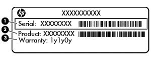 Etykiety Etykiety umieszczone na komputerze zawierają informacje, które mogą być potrzebne podczas rozwiązywania problemów z systemem lub podróży zagranicznych: WAŻNE: Każda etykieta opisana w tym