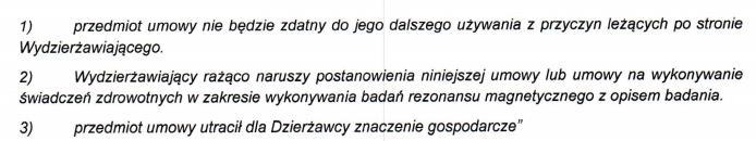 Zmienia się termin wypowiedzenia umowy przewidziany w par. 7 ust.