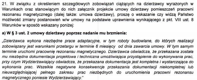 Udzielający zamówienia podtrzymuje dotychczasowe zapisy, wskazując, że treść umowy oraz przepisy ogólne stanowią wystarczającą podstawę do określenia wzajemnych roszczeń stron w przywołanej sytuacji.