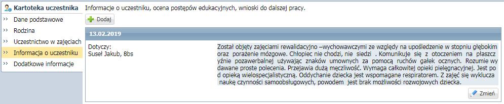 Prowadzenie Dzienników zajęć innych