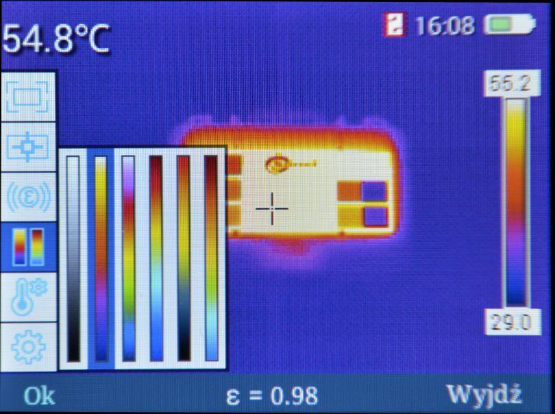 Wybranie opcji Paleta otwiera okno wyboru jednej z dostępnych palet.