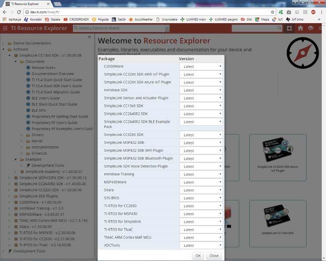 KROK PO KROKU KURSY EP Rysunek 3. Witryna TI Resource Explorer (TIREX) Rysunek 5.