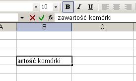 Komórki wprowadzanie i edycja wartości Po wprowadzeniu formuły naciskamy Enter!