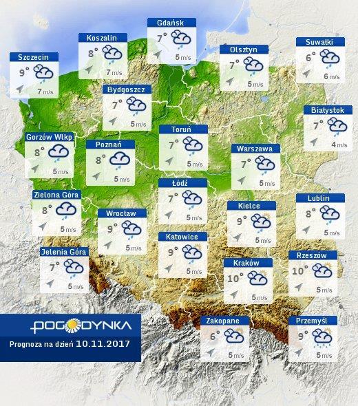 Prognoza pogody dla Polski na dziś Prognoza pogody dla