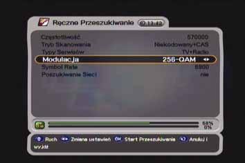 850000; 858000 natomiast parametr modulacja zmień na 256QAM