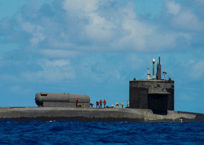 Atomowy okręt podwodny USS Michigan z rakietami manewrującymi Tomahawk, został wysłany do południowokoreańskiego portu Busan, fot.