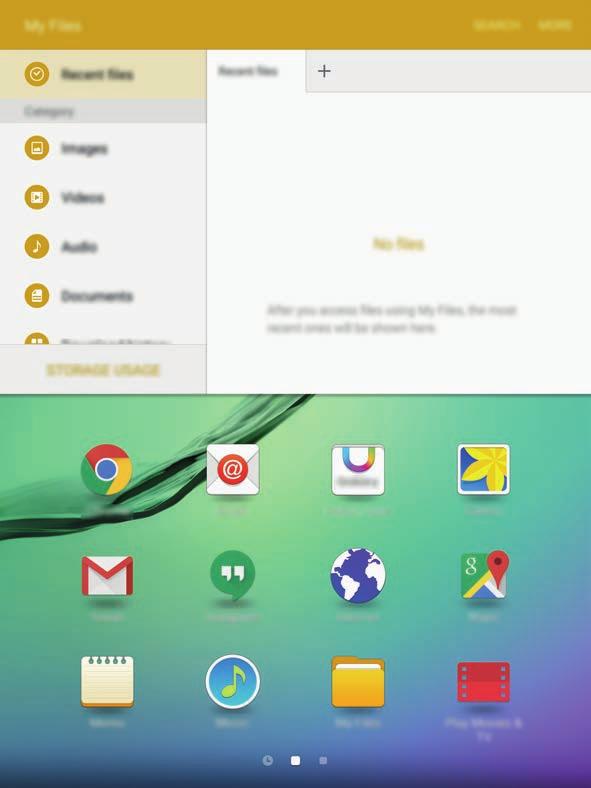 Podstawowe informacje Widok podzielonego ekranu 1 Dotknij, aby otworzyć listę ostatnio używanych