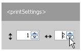 Dostosowanie ustawień druku Elementy sterujące do ustawiania p o- zycji drukowania dostępne są tylko wtedy, gdy jako nośni k nadr uku wybr a- no arkusz Media Sheet.