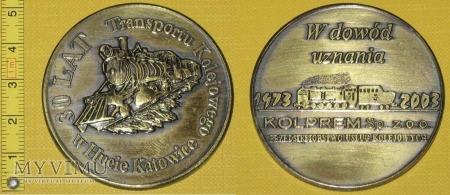 Medal kolejowy - przewozowy Kolprom Medal kolejowy - przewozowy Kolprom Nie określono 30 LAT Transportu Kolejowego w Hucie Katowice / KOLPROM Sp. z o.o. PRZEDSIĘBIORSTWO USŁUG KOLEJOWYCH 973-2003 (medal przekazany do kolekcji przez p.