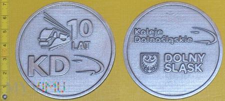 Medal kolejowy - przewozowy Kolei Dolnośląskich Medal kolejowy - przewozowy Kolei Dolnośląskich Datowanie: 207 Miejsce pochodzenia: Polska 0 LAT KD / Koleje