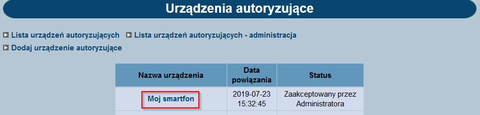 Dokończenie operacji parowania mtokena z KBI przez Użytkownika Po informacji od Administratora, że zaakceptował dodanie mtokena można przystąpić