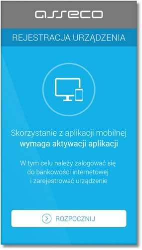 W tym celu należy uruchomić to urządzenie z zainstalowaną aplikacją token mobilny (mtoken Asseco MAA).